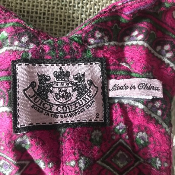 Juicy Couture Women's V Neck Boho Multi Color Peasant Shirt Dress Size 2 - Picture 2 of 4
